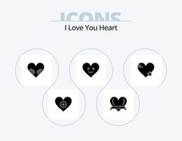 paquete de iconos de glifos de corazón 5 diseño de iconos. favorito. amar. amar. corazón. feliz vector