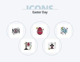 paquete de iconos llenos de línea de pascua 5 diseño de iconos. religión. cristiano. cementerio. primavera. cordero vector