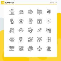 User Interface Pack of 25 Basic Lines of business user device profile people Editable Vector Design Elements