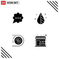 User Interface Pack of 4 Basic Solid Glyphs of bubble cycle color tool endless Editable Vector Design Elements