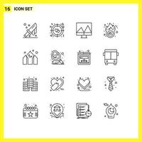 User Interface Pack of 16 Basic Outlines of ramadan asia display architecture discount Editable Vector Design Elements