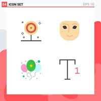 Editable Vector Line Pack of 4 Simple Flat Icons of cooking celebrate lollipop happy day Editable Vector Design Elements