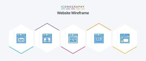 Website Wireframe 25 Blue icon pack including . . secure. website. page vector