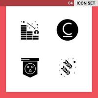 Set of Modern UI Icons Symbols Signs for analytics halloween down kyrgyzstani skull Editable Vector Design Elements