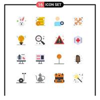 User Interface Pack of 16 Basic Flat Colors of fail concept add on traumatology health Editable Pack of Creative Vector Design Elements