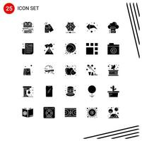 25 User Interface Solid Glyph Pack of modern Signs and Symbols of data sd machine direction arrow Editable Vector Design Elements