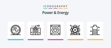 paquete de iconos de línea de energía y energía 5 que incluye automóvil. acumulador. fluorescente. tanque. gas. diseño de iconos creativos vector