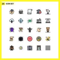 Set of 25 Modern UI Icons Symbols Signs for hardware devices log computers real Editable Vector Design Elements