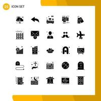 Pack of 25 Modern Solid Glyphs Signs and Symbols for Web Print Media such as discount label table parts electronics Editable Vector Design Elements