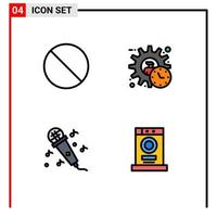 4 Creative Icons Modern Signs and Symbols of cancel microphone administrator product clothes Editable Vector Design Elements