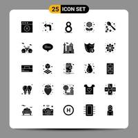 Universal Icon Symbols Group of 25 Modern Solid Glyphs of bike drink th coffee science Editable Vector Design Elements