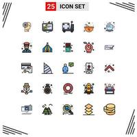 conjunto de 25 iconos modernos de la interfaz de usuario signos de símbolos para mezclar elementos de diseño de vectores editables de camiones de edición logística