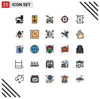 Universal Icon Symbols Group of 25 Modern Filled line Flat Colors of currency strategy car planning management Editable Vector Design Elements