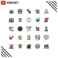 conjunto de 25 iconos de interfaz de usuario modernos signos de símbolos para cuenta más crédito mecánico agregar elementos de diseño vectorial editables vector