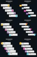 Vector 6 Infographics Pack Presentation slide template 5 Steps cycle diagrams and timelines