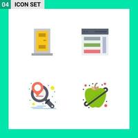 4 Universal Flat Icon Signs Symbols of construction marketing planning communication sidebar apple Editable Vector Design Elements