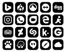 20 Social Media Icon Pack Including waze groupon edge kik deviantart vector