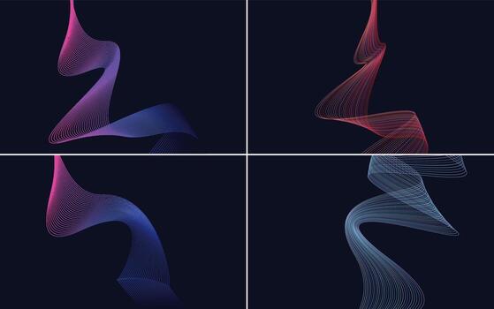 Collection of geometric minimal lines pattern set vector