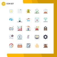 Set of 25 Modern UI Icons Symbols Signs for cloud tube hat pollution scientific study of the origin of the earth Editable Vector Design Elements