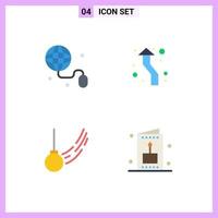 Pack of 4 creative Flat Icons of education swing arrow direction ball Editable Vector Design Elements