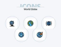 paquete de iconos llenos de línea de globo 5 diseño de iconos. . . mundo. mundo. tierra vector
