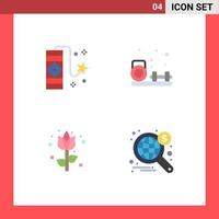 4 User Interface Flat Icon Pack of modern Signs and Symbols of carnival easter firework fitness plant Editable Vector Design Elements