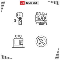 Universal Icon Symbols Group of 4 Modern Filledline Flat Colors of construction disease action interface form Editable Vector Design Elements