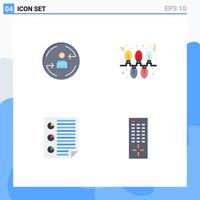 4 Thematic Vector Flat Icons and Editable Symbols of peturning document marketing garland page Editable Vector Design Elements