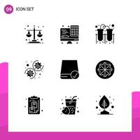 Modern Set of 9 Solid Glyphs and symbols such as devices computers experiment settings gear Editable Vector Design Elements