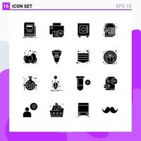 Set of 16 Modern UI Icons Symbols Signs for agriculture corel hardware cdr format user Editable Vector Design Elements