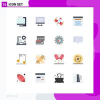 Mobile Interface Flat Color Set of 16 Pictograms of search digital marketing spacecraft business alien Editable Pack of Creative Vector Design Elements