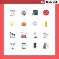 16 Universal Flat Colors Set for Web and Mobile Applications navigation close worker arrows devices Editable Pack of Creative Vector Design Elements