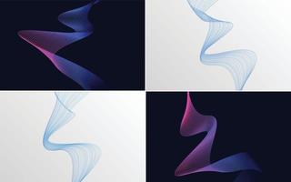 Collection of geometric minimal lines pattern set vector