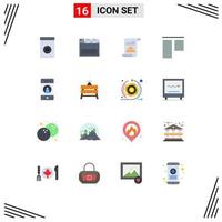 Set of 16 Modern UI Icons Symbols Signs for mobile friend card add top Editable Pack of Creative Vector Design Elements