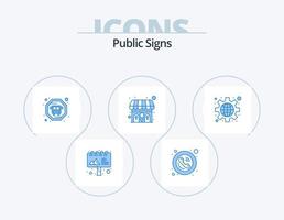 Public Signs Blue Icon Pack 5 Icon Design. . public. bus. global. wc vector