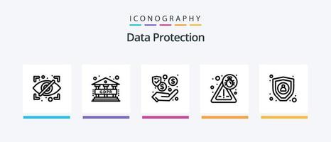 Data Protection Line 5 Icon Pack Including data. map. password. interface. app. Creative Icons Design vector