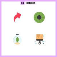 4 Flat Icon concept for Websites Mobile and Apps arrow green right healthy energy Editable Vector Design Elements