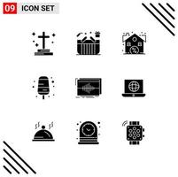 9 Creative Icons Modern Signs and Symbols of audio food box cream real Editable Vector Design Elements