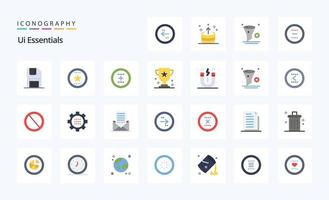 25 Ui Essentials Flat color icon pack vector