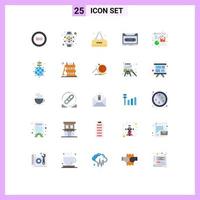 Universal Icon Symbols Group of 25 Modern Flat Colors of record record feature demo open Editable Vector Design Elements