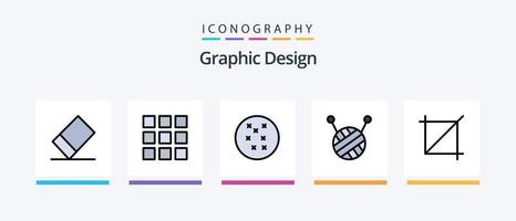 la línea de diseño llenó el paquete de 5 íconos que incluye . distribuir. izquierda. diseño de iconos creativos vector