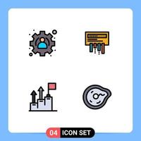 4 Creative Icons Modern Signs and Symbols of management growth receiver radio mission Editable Vector Design Elements