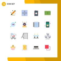 Universal Icon Symbols Group of 16 Modern Flat Colors of business left food arrow field Editable Pack of Creative Vector Design Elements