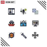 9 iconos creativos signos y símbolos modernos de cup cafe probabilidad bebida transporte elementos de diseño vectorial editables vector