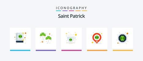 paquete de iconos de saint patrick flat 5 que incluye irlandés. marcador. café. localización. día. diseño de iconos creativos vector