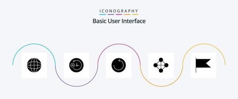 paquete básico de iconos de glifos 5 que incluye . máquina del tiempo. Marcos. país vector