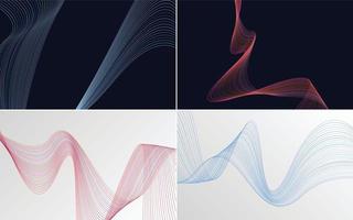 Collection of geometric minimal lines pattern set vector