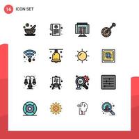 paquete de iconos de vectores de stock de 16 signos y símbolos de línea para el navegador de sonido de café música banjo elementos de diseño de vectores creativos editables