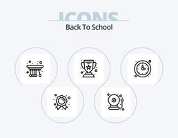 diseño de iconos del paquete de iconos de línea de regreso a la escuela 5. estudiar. cohete. mirar. aprender. educación vector