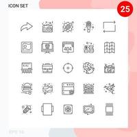 concepto de 25 líneas para sitios web móviles y aplicaciones repetir conjunto de flechas micrófono reportero elementos de diseño vectorial editables vector